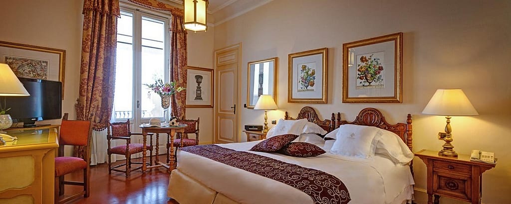 The interiors of a suite at San Domenico Palace, Taormina, A Four Seasons Hotel