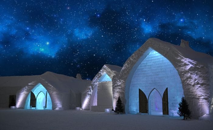 The iconic Hotel De Glace exteriors