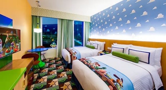 A typical room in the Toy Story Hotel at Shanghai Disneyland