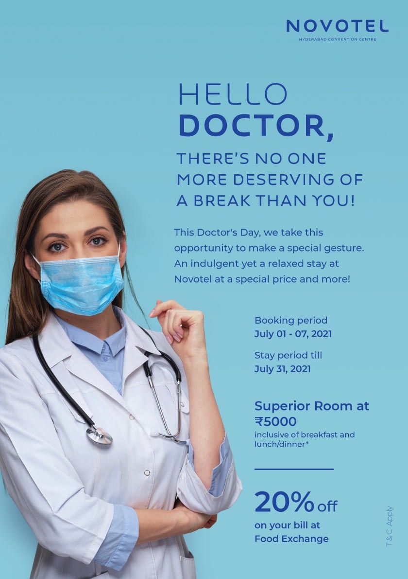 Novotel Hyderabad Convention Centre brings special offers on National Doctor's Day 1 Novotel Hyderabad Convention Centre brings special offers on National Doctor's Day